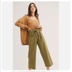 Free People High-Waisted Cropped Trouser Pants